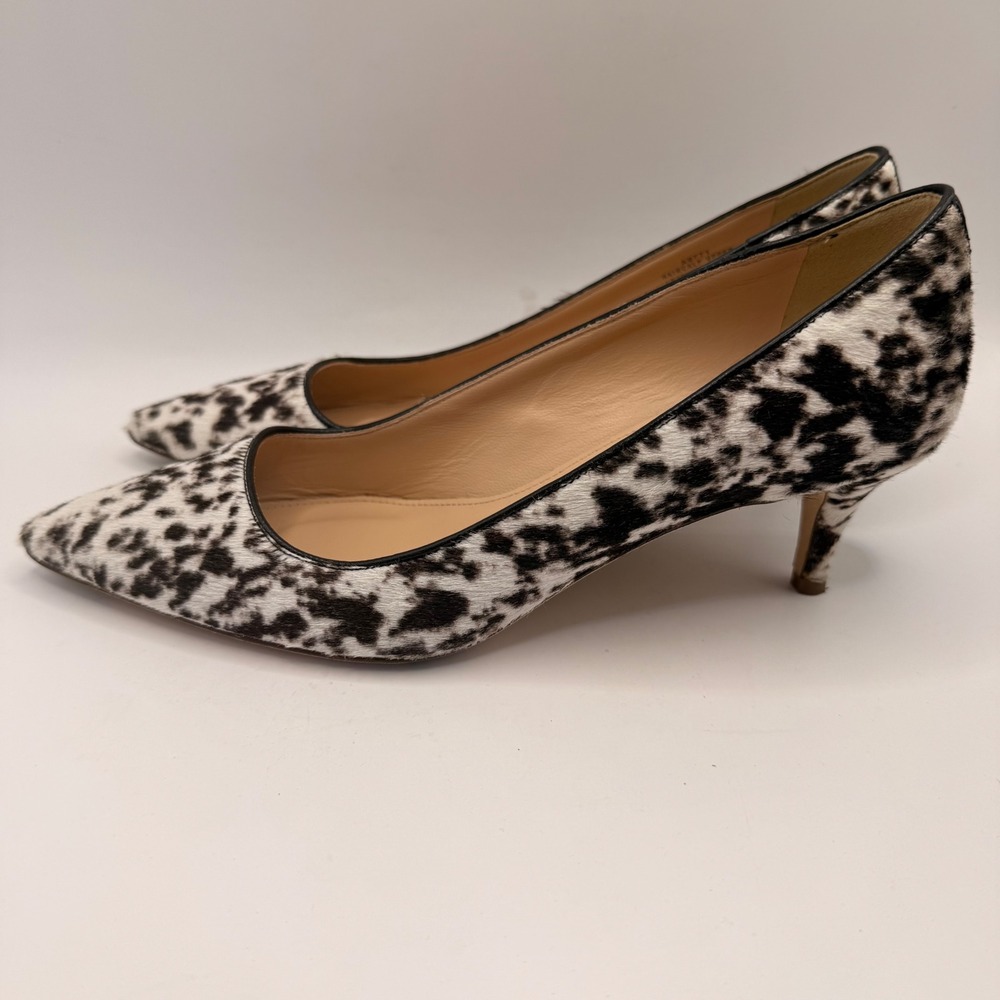 J.Crew Collection Made in Italy Calf Hair Animal Print Kitten Heel Pumps Size 7 - Picture 2 of 9